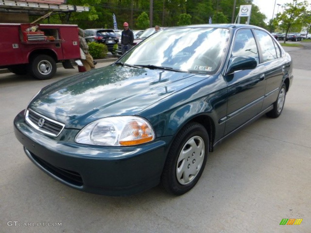 1997 Civic EX Sedan - Cypress Green Metallic / Beige photo #5