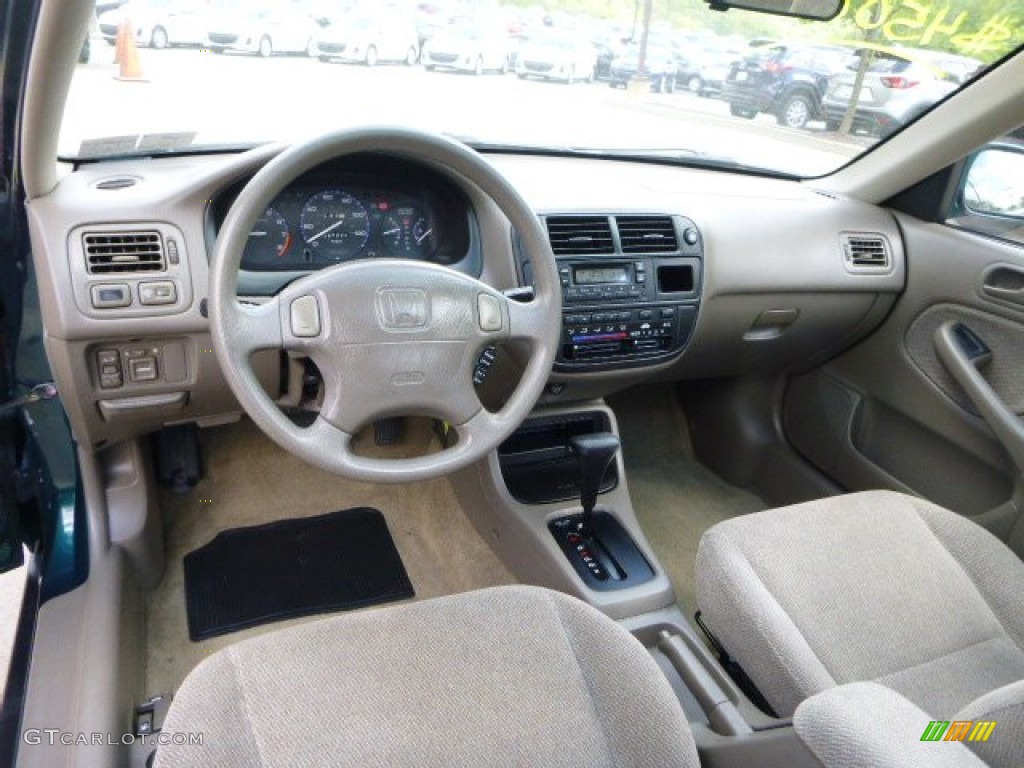 1997 Civic EX Sedan - Cypress Green Metallic / Beige photo #16