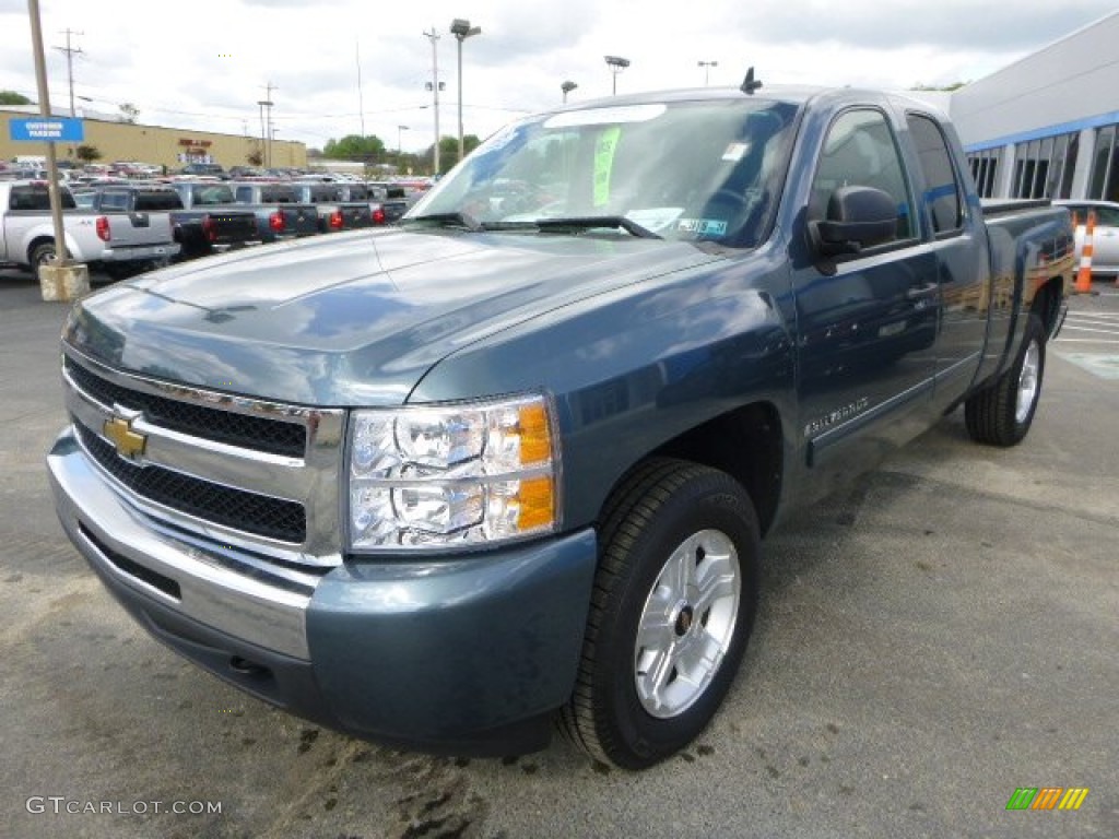 2009 Silverado 1500 LT Extended Cab 4x4 - Blue Granite Metallic / Ebony photo #6