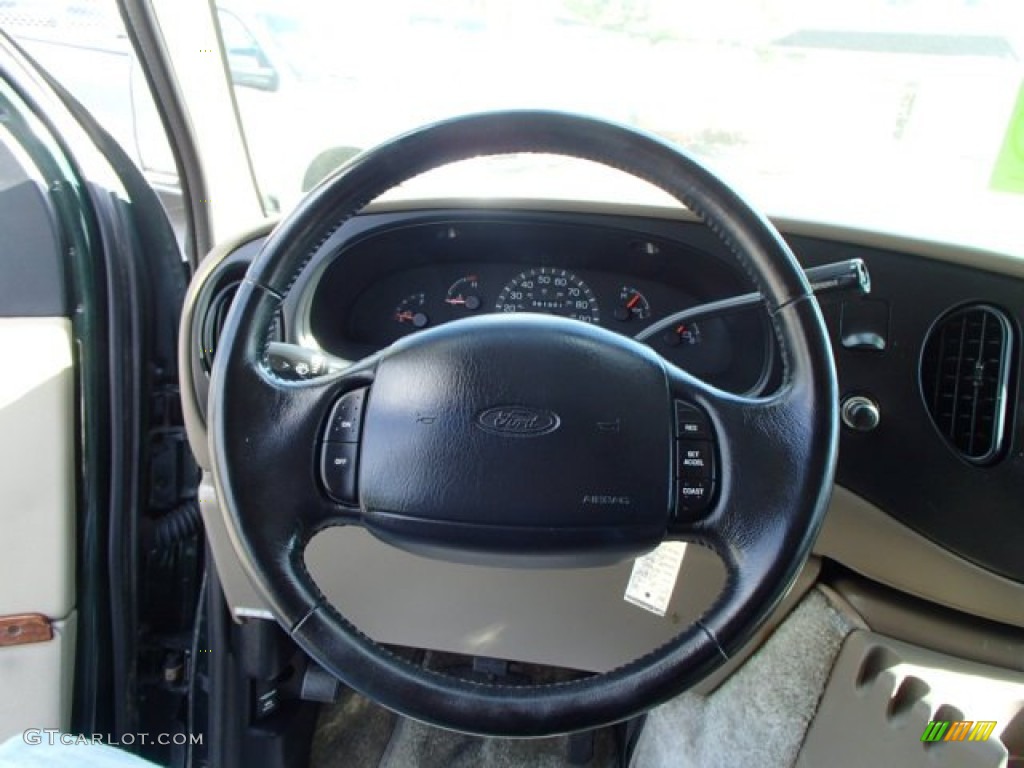 2000 Ford E Series Van E150 Passenger Conversion Medium Parchment Steering Wheel Photo #80977969