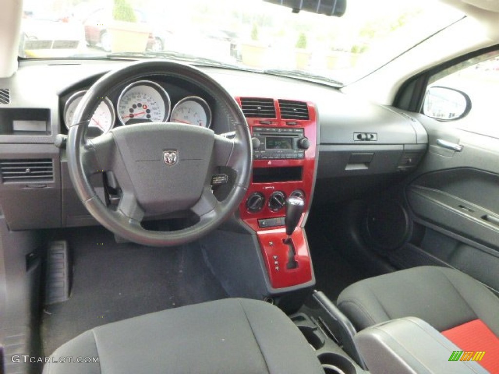 2008 Dodge Caliber R/T AWD Dark Slate Gray/Red Dashboard Photo #80978261