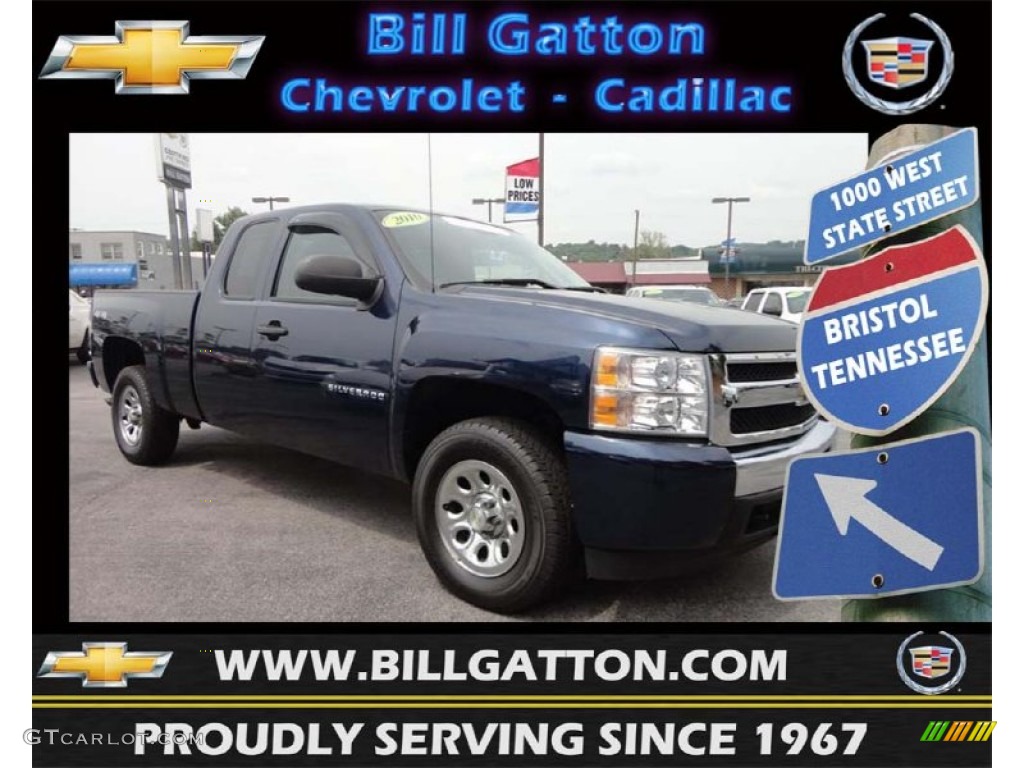 2010 Silverado 1500 LS Extended Cab 4x4 - Imperial Blue Metallic / Dark Titanium photo #1