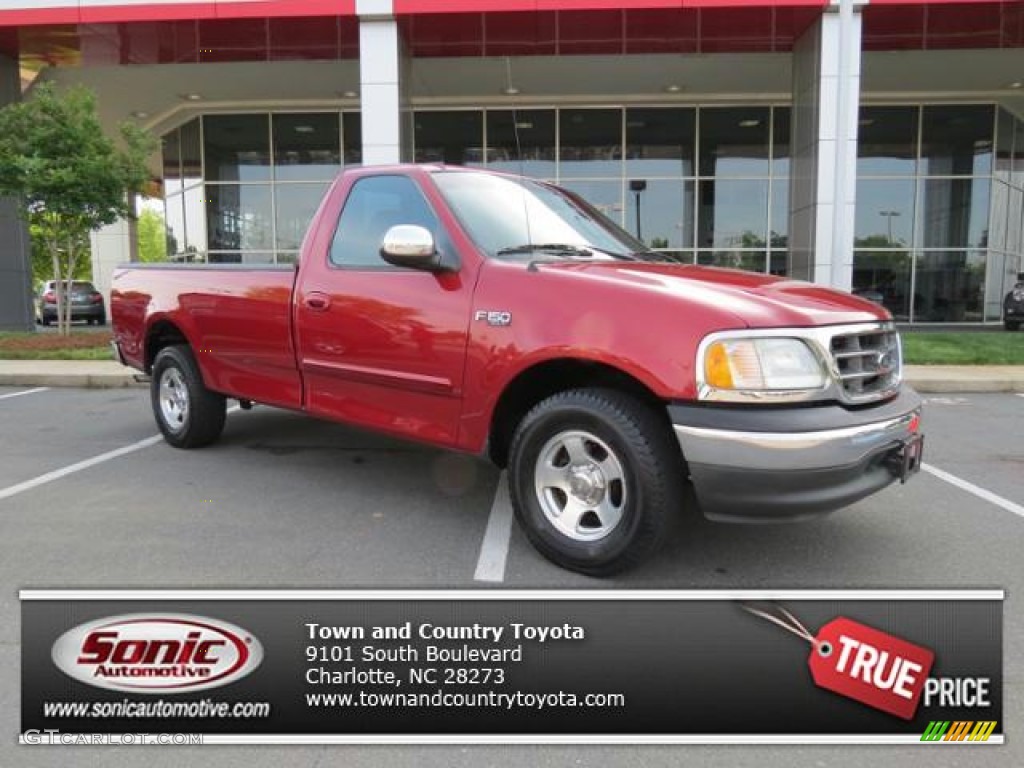 2002 F150 XLT Regular Cab - Toreador Red Metallic / Medium Graphite photo #1