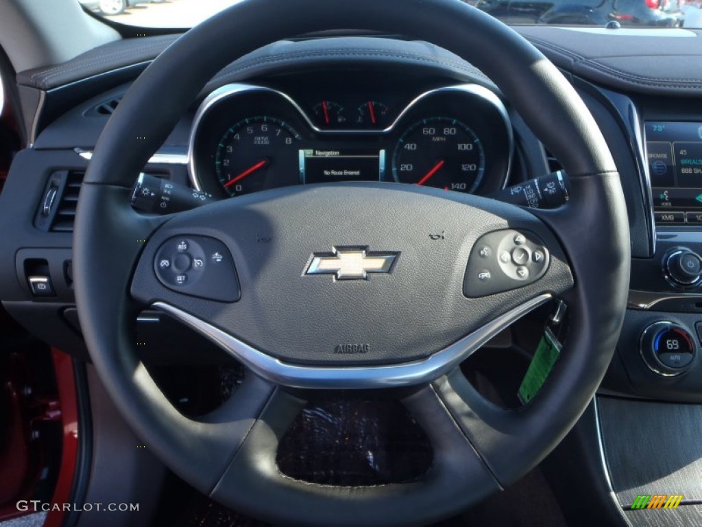 2014 Chevrolet Impala LT Jet Black/Brownstone Steering Wheel Photo #80978999