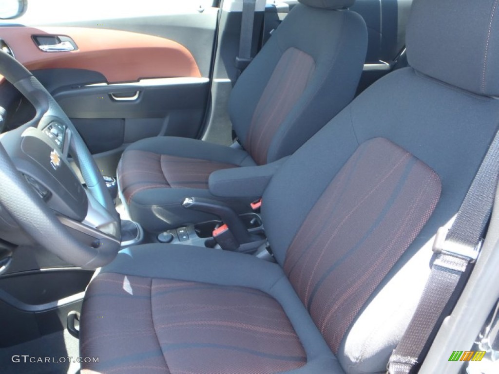 Jet Black/Brick Interior 2013 Chevrolet Sonic LT Sedan Photo #80980046