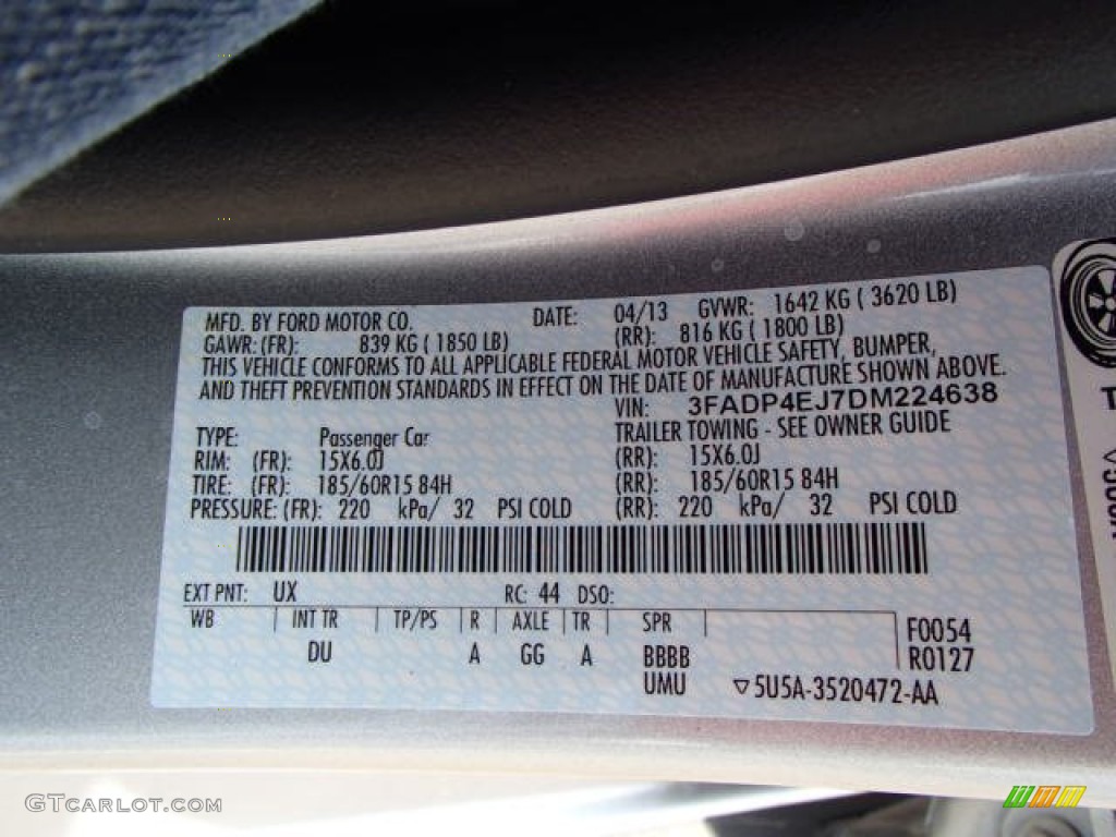 2013 Fiesta SE Hatchback - Ingot Silver / Charcoal Black photo #20