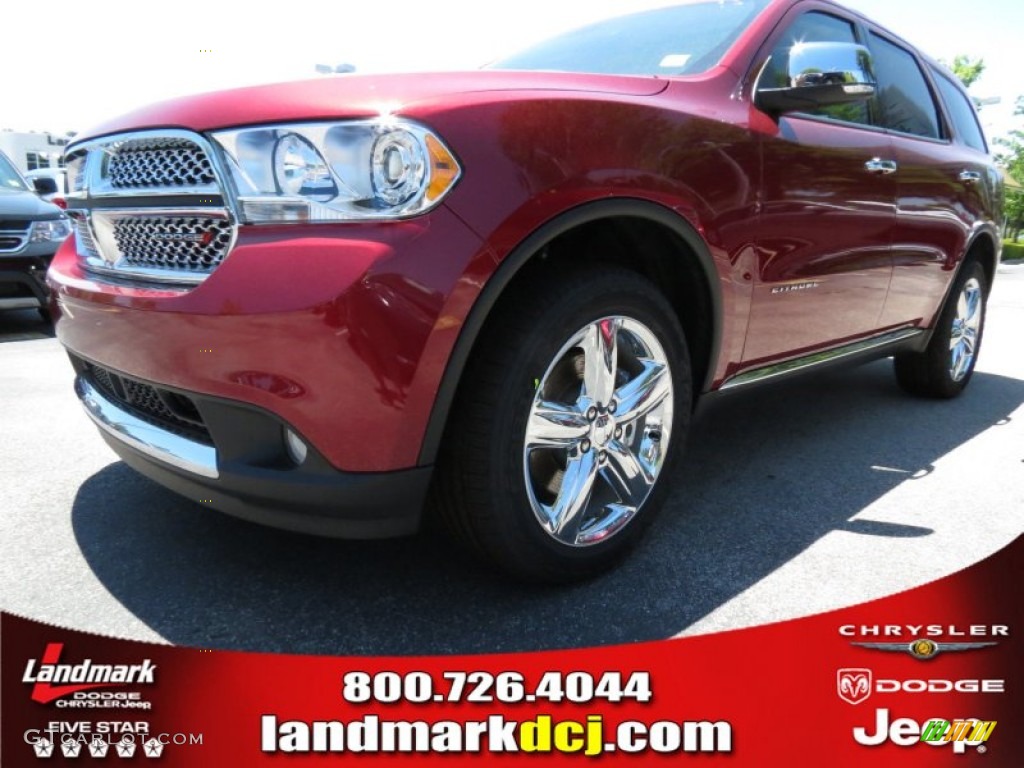 2013 Durango Citadel - Deep Cherry Red Crystal Pearl / Black/Tan photo #1