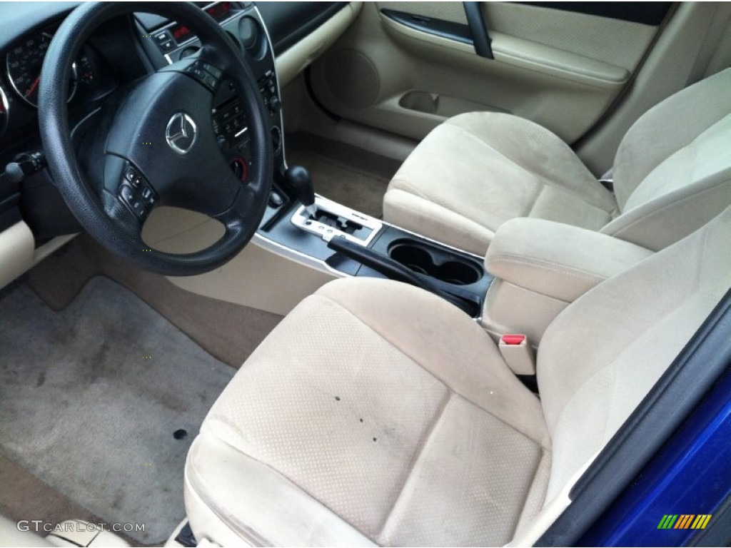 2006 MAZDA6 i Sedan - Lapis Blue Metallic / Beige photo #8