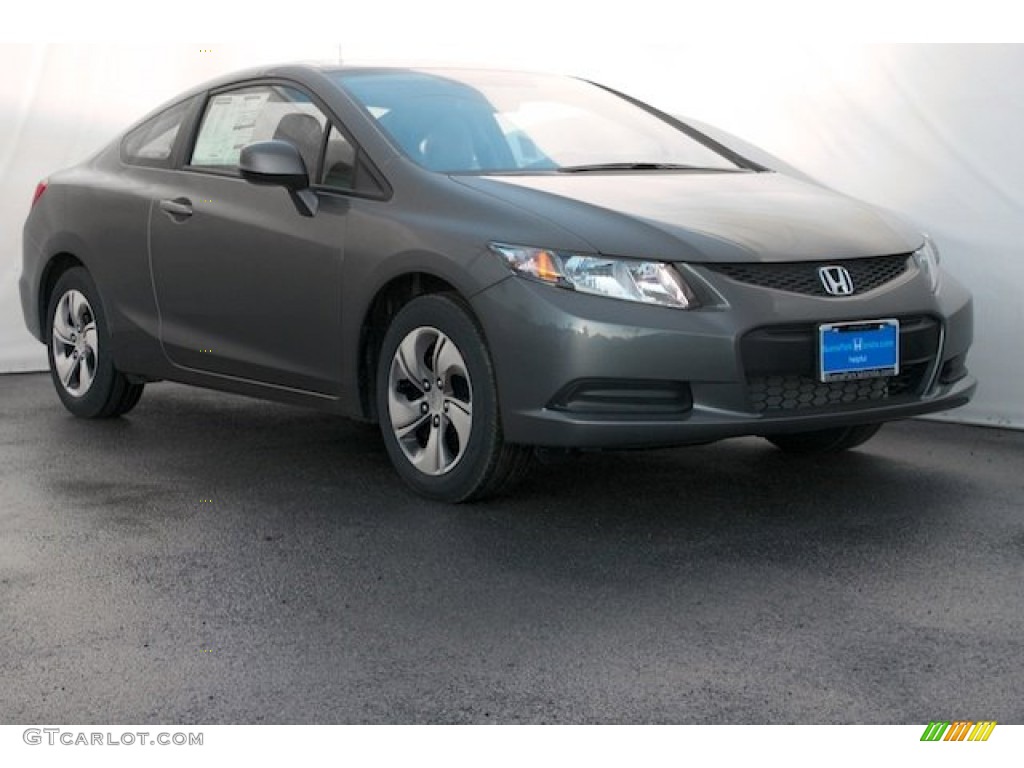 2013 Civic LX Coupe - Polished Metal Metallic / Gray photo #1