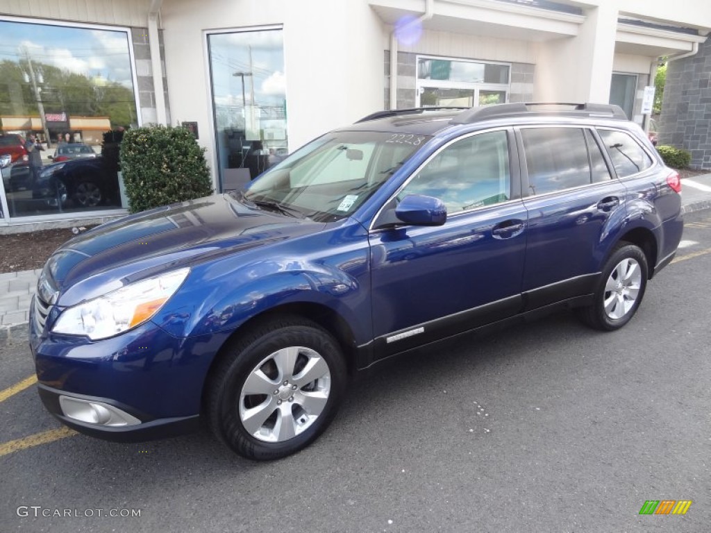 2010 Outback 2.5i Premium Wagon - Azurite Blue Pearl / Warm Ivory photo #2