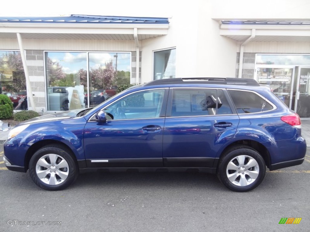 2010 Outback 2.5i Premium Wagon - Azurite Blue Pearl / Warm Ivory photo #3