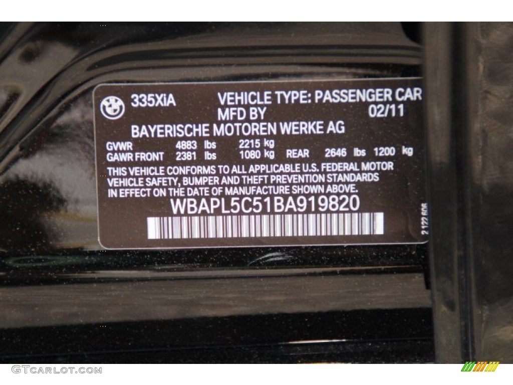 2011 3 Series 335i xDrive Sedan - Jet Black / Black photo #32