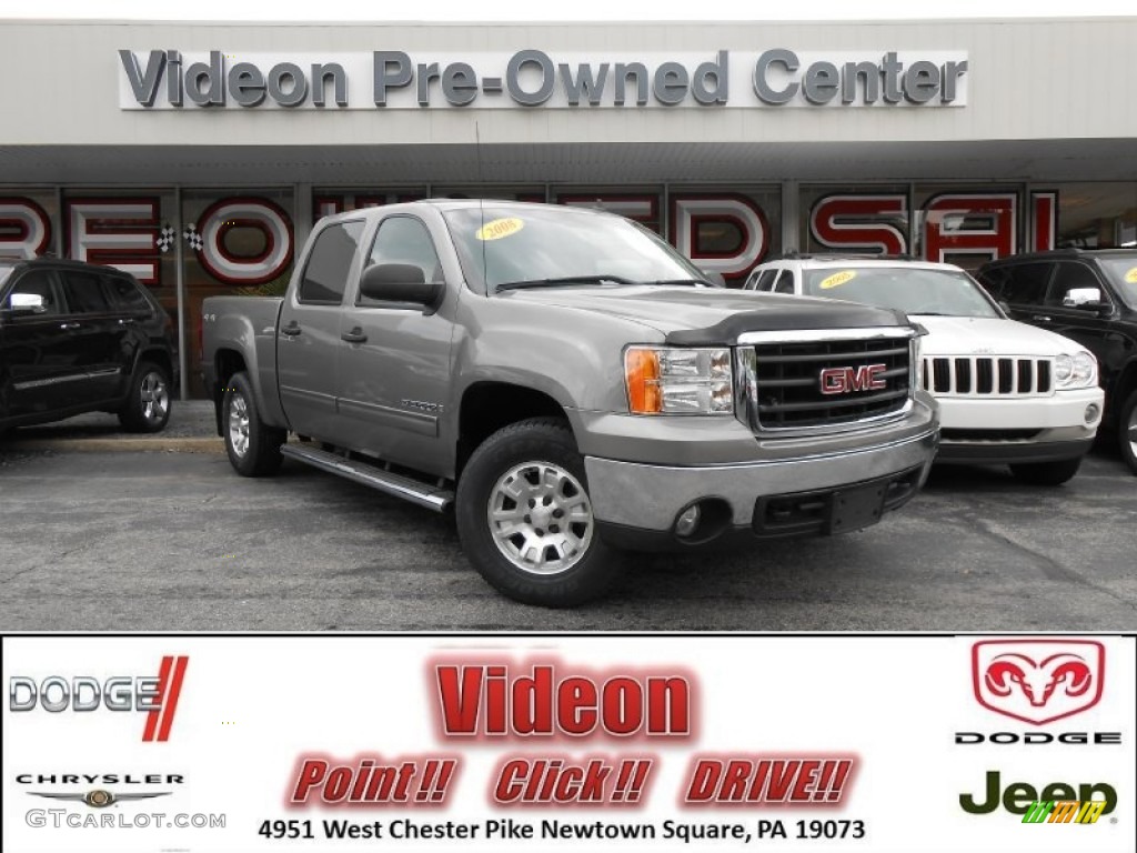 2008 Sierra 1500 SLE Crew Cab 4x4 - Steel Gray Metallic / Ebony photo #1