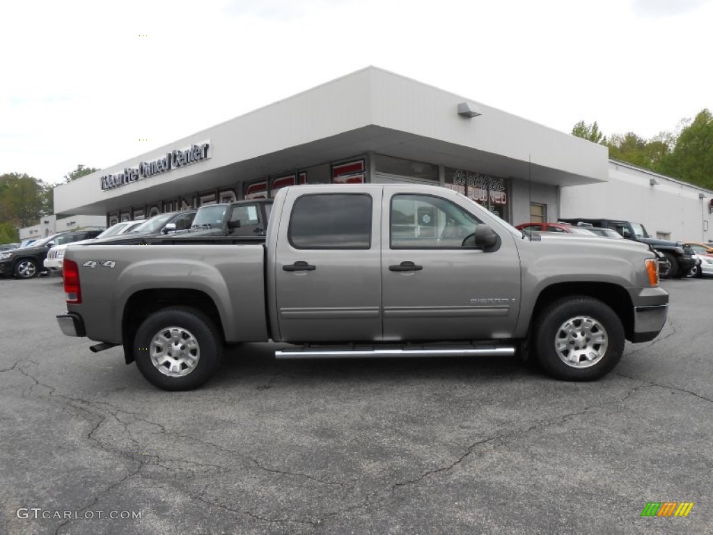 2008 Sierra 1500 SLE Crew Cab 4x4 - Steel Gray Metallic / Ebony photo #8