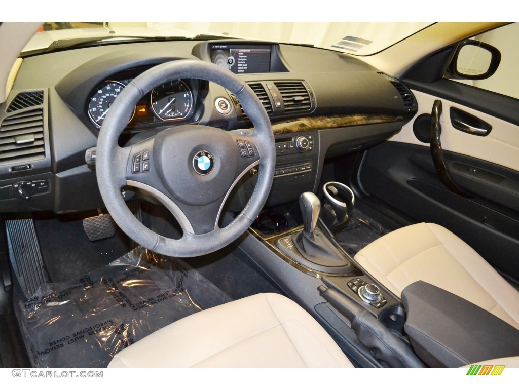 Beige Boston Leather Interior 2010 BMW 1 Series 128i Coupe Photo #80992940