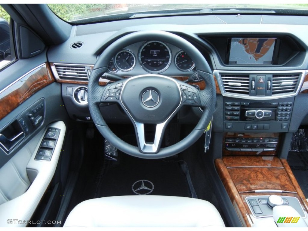 2013 Mercedes-Benz E 350 Sedan Ash/Black Steering Wheel Photo #80993021