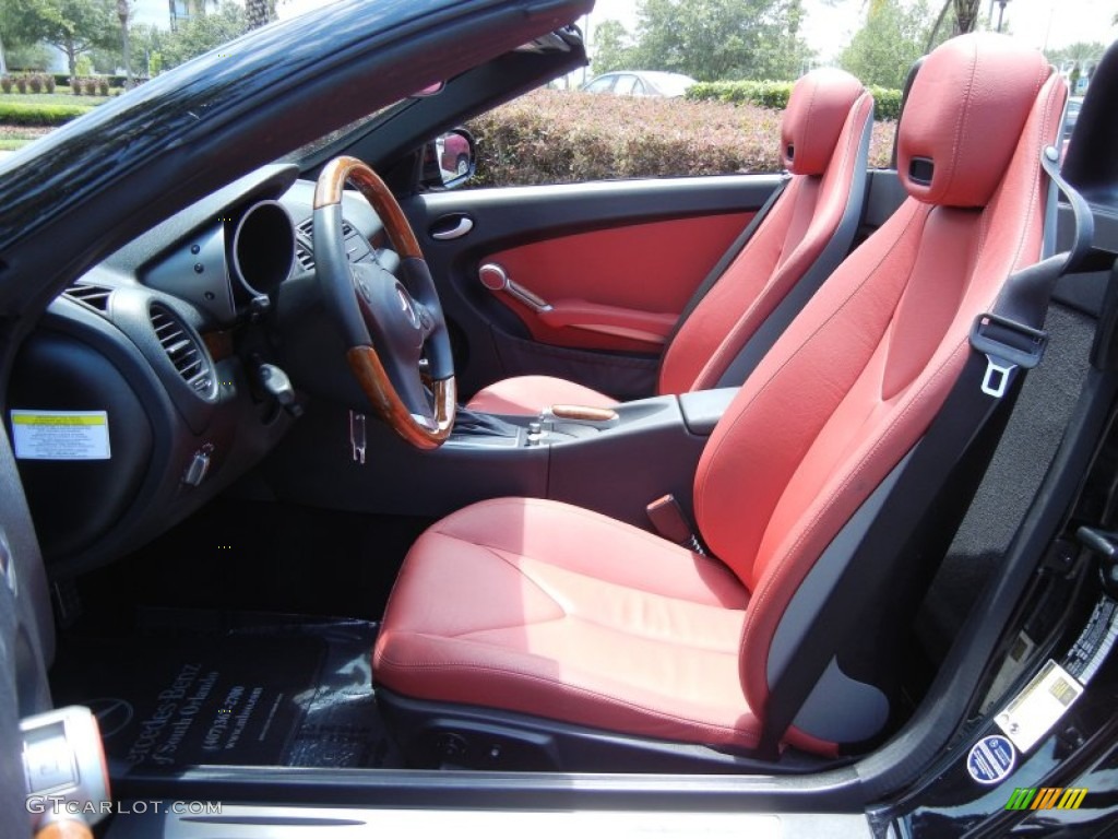 2010 SLK 300 Roadster - Black / Red photo #16