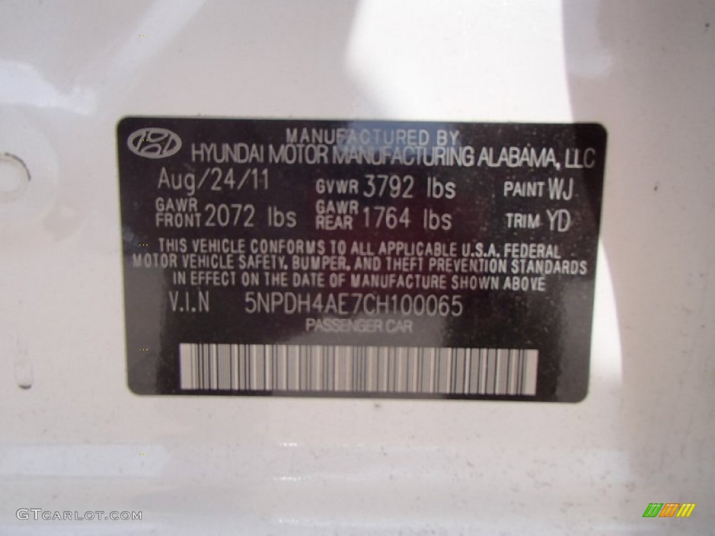 2012 Elantra GLS - Shimmering White / Beige photo #10