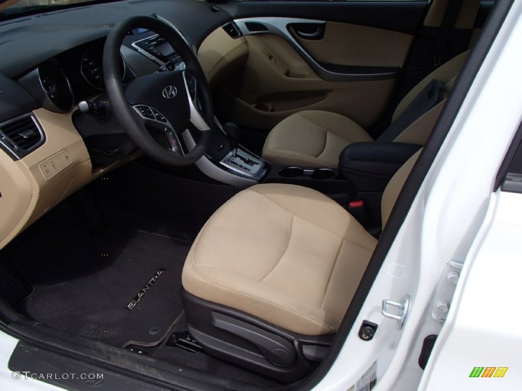 2012 Elantra GLS - Shimmering White / Beige photo #11