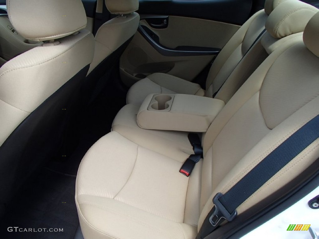 2012 Elantra GLS - Shimmering White / Beige photo #12