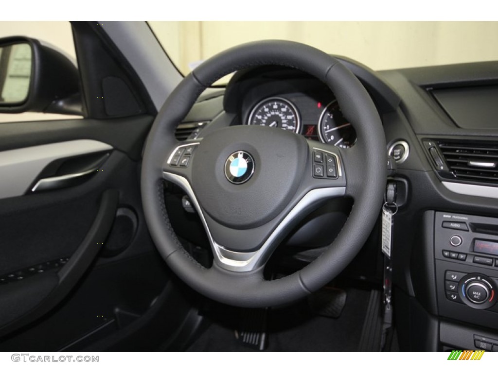 2014 BMW X1 sDrive28i Black Steering Wheel Photo #80999915