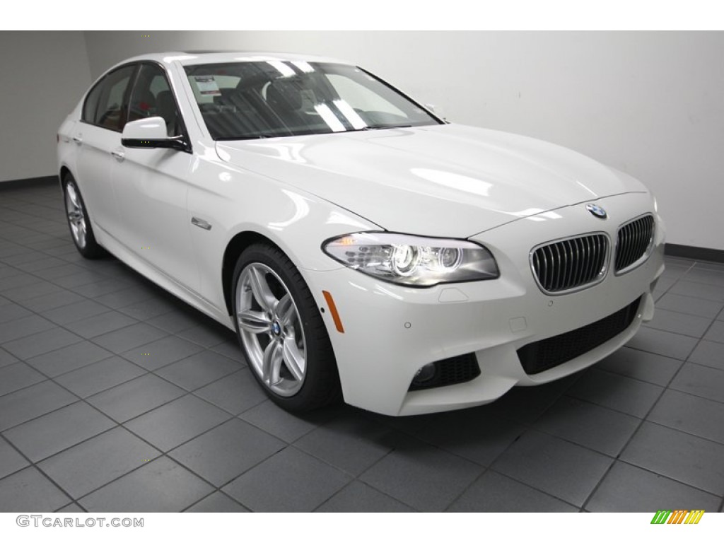 2013 5 Series 535i Sedan - Alpine White / Black photo #1