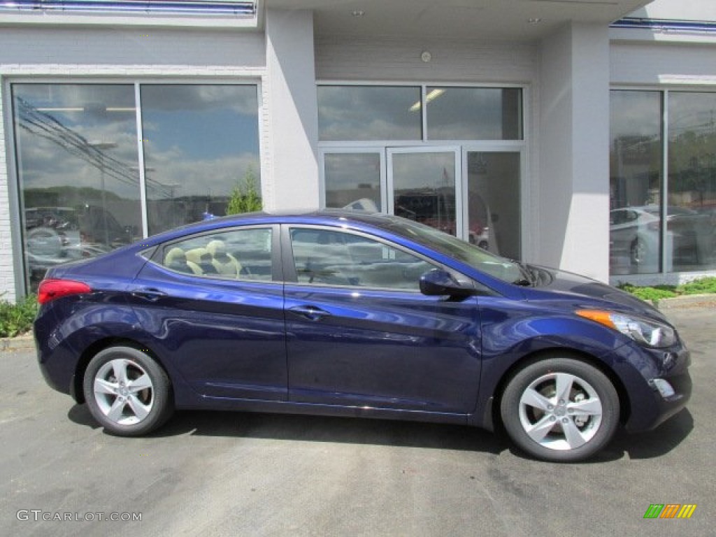 2013 Elantra GLS - Indigo Night / Beige photo #2