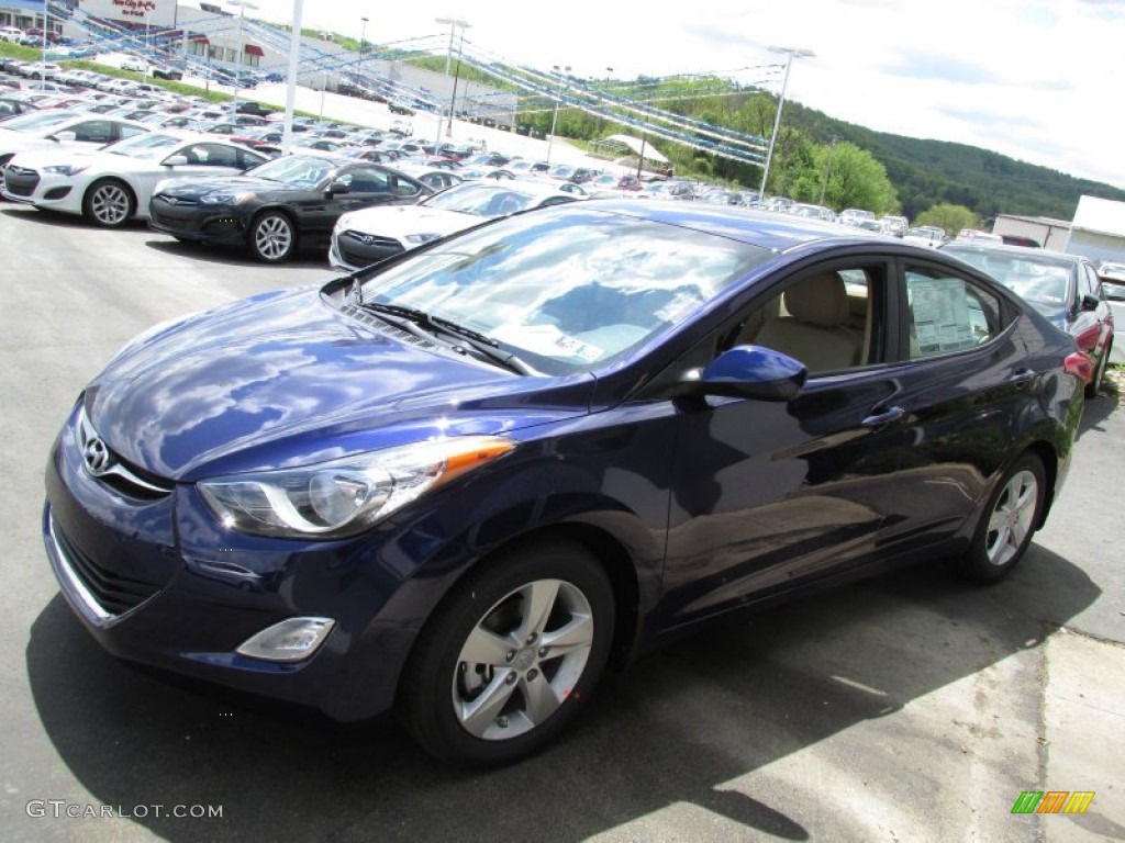 2013 Elantra GLS - Indigo Night / Beige photo #3