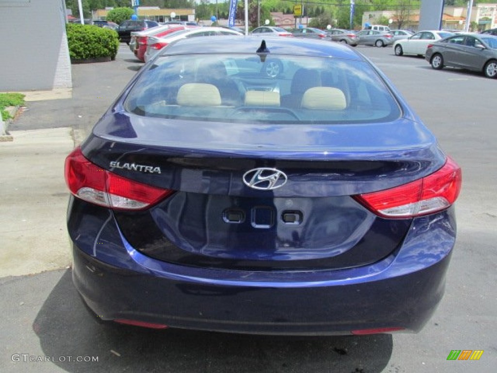 2013 Elantra GLS - Indigo Night / Beige photo #4