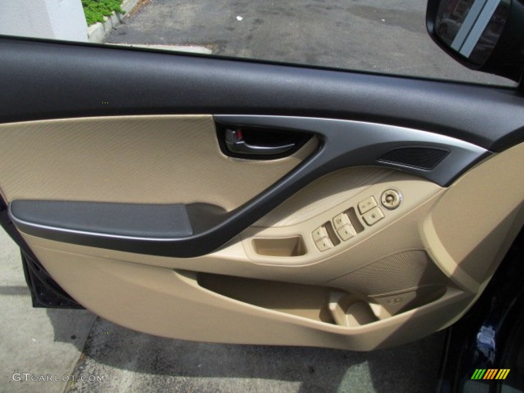 2013 Elantra GLS - Indigo Night / Beige photo #7