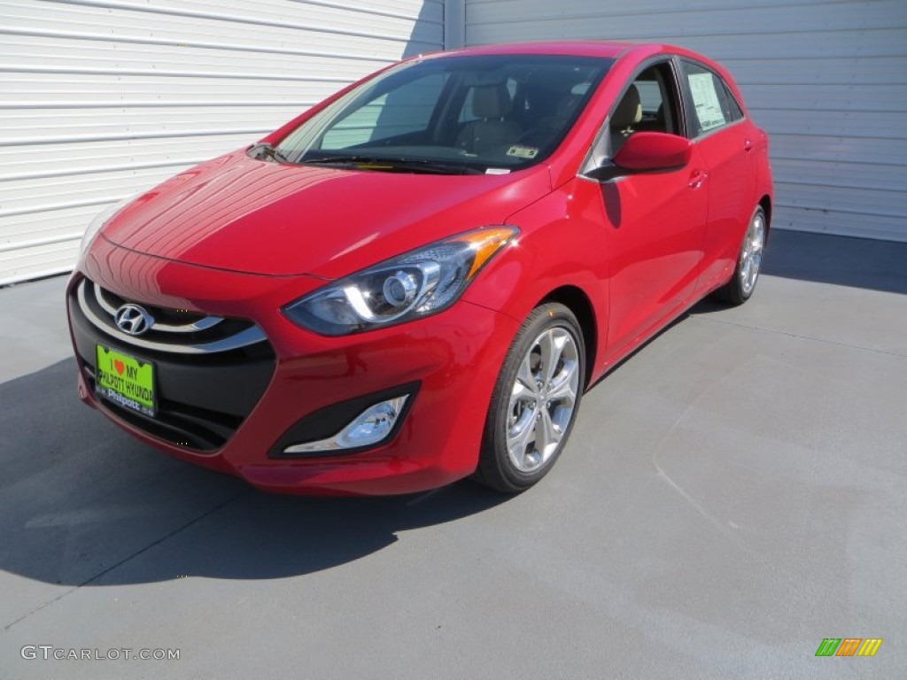 2013 Elantra GT - Volcanic Red / Beige photo #8