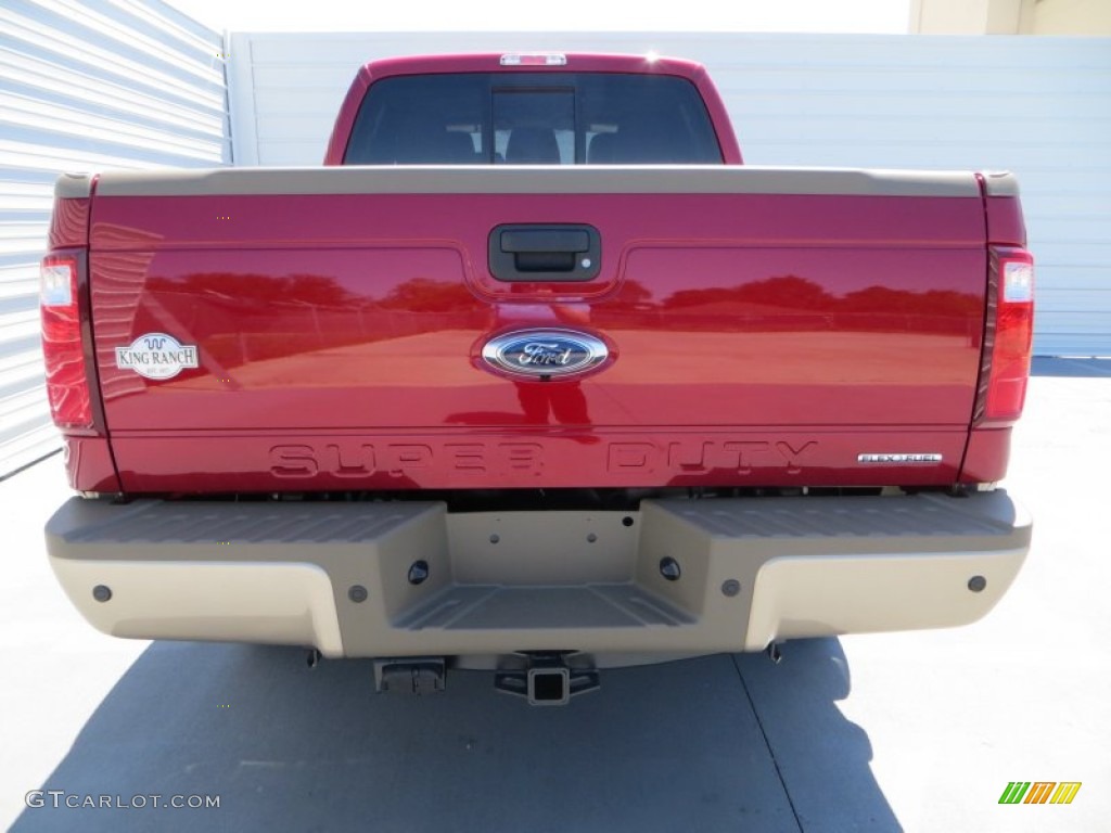 2013 F250 Super Duty King Ranch Crew Cab 4x4 - Ruby Red Metallic / King Ranch Chaparral Leather/Black Trim photo #5