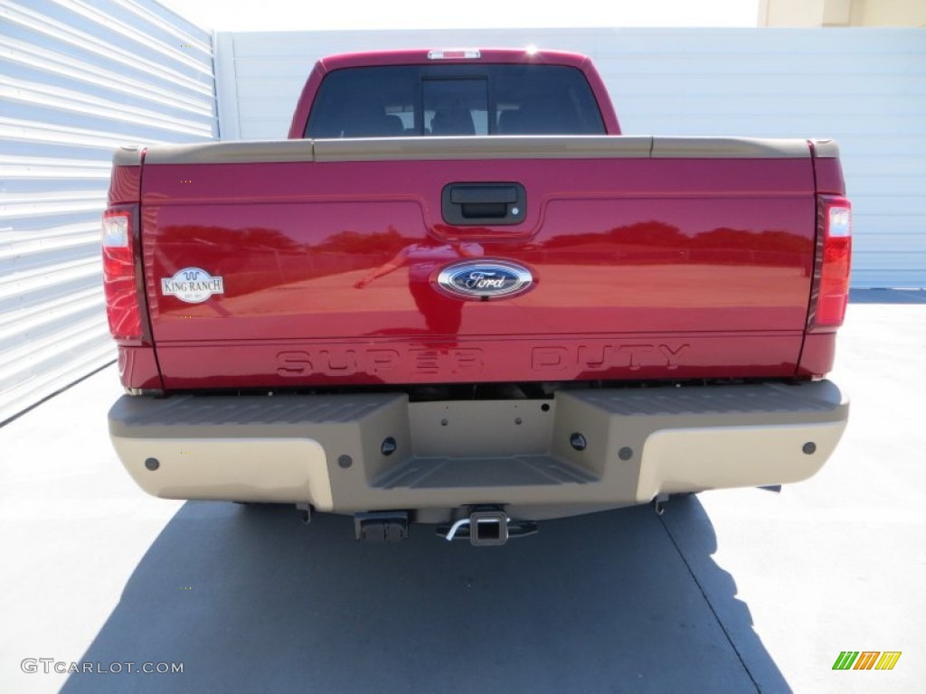 2013 F250 Super Duty King Ranch Crew Cab 4x4 - Ruby Red Metallic / King Ranch Chaparral Leather/Adobe Trim photo #5