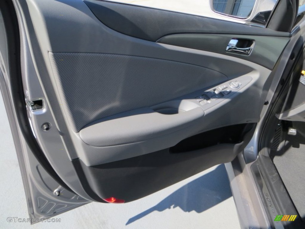 2013 Sonata Hybrid Limited - Hyper Silver Metallic / Gray photo #23