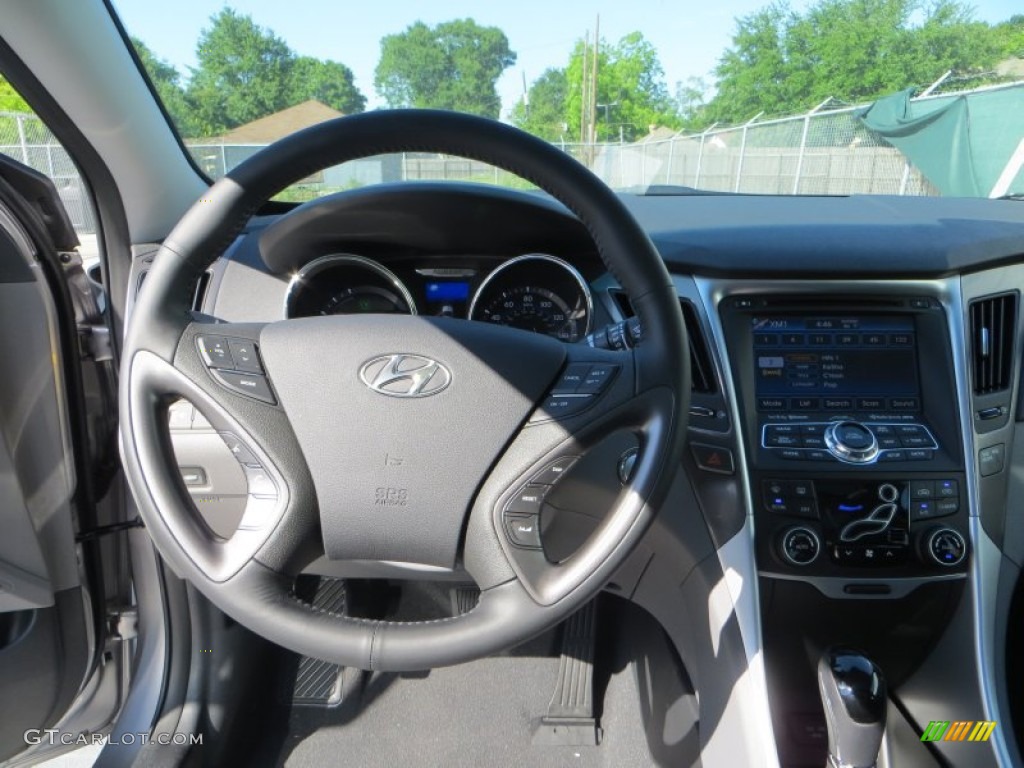 2013 Hyundai Sonata Hybrid Limited Gray Steering Wheel Photo #81009413