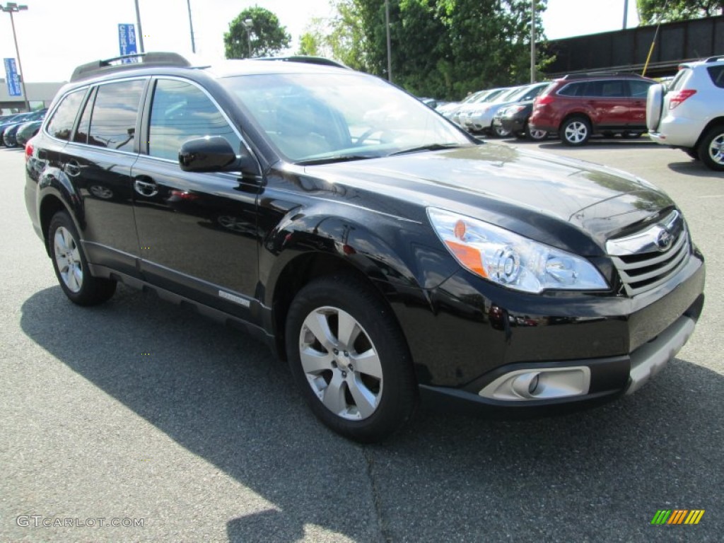 2011 Outback 2.5i Premium Wagon - Crystal Black Silica / Warm Ivory photo #4