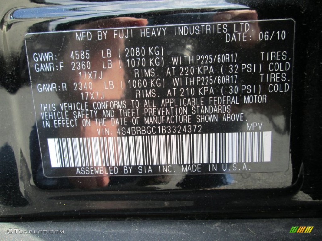 2011 Outback 2.5i Premium Wagon - Crystal Black Silica / Warm Ivory photo #29