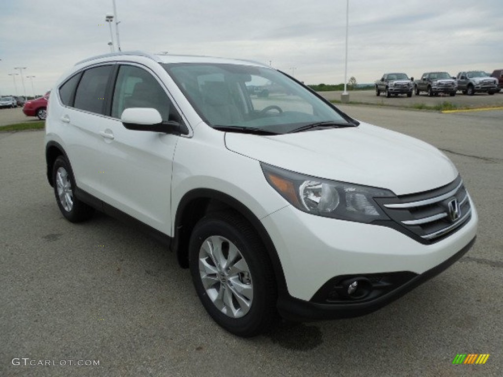 2013 CR-V EX-L AWD - White Diamond Pearl / Beige photo #5