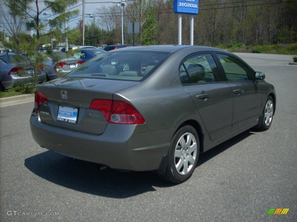 2007 Civic LX Sedan - Galaxy Gray Metallic / Gray photo #3