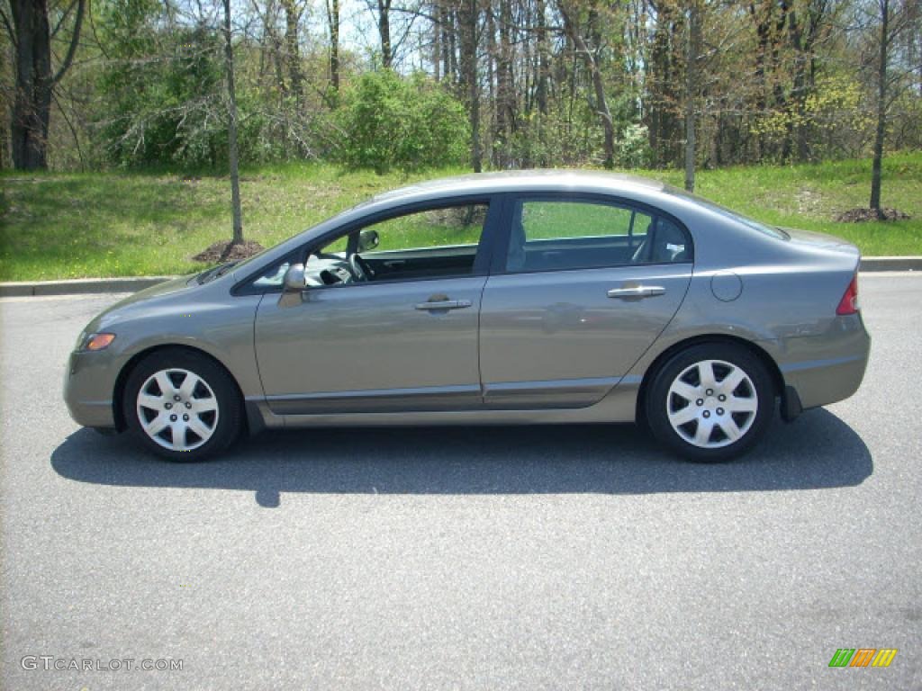 2007 Civic LX Sedan - Galaxy Gray Metallic / Gray photo #6