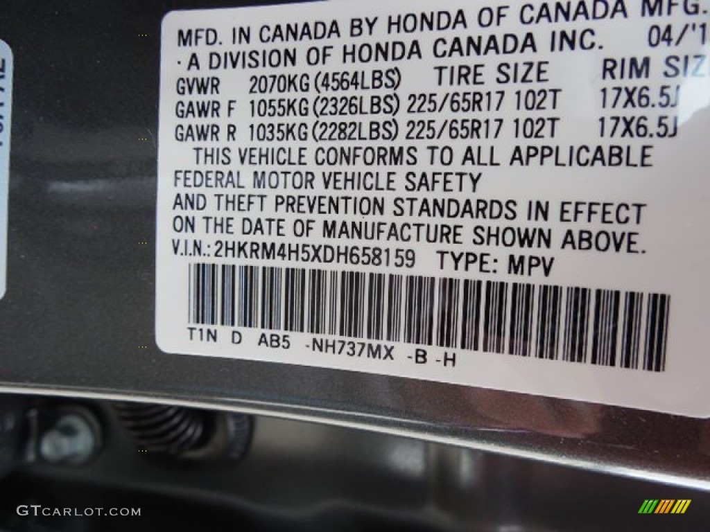 2013 CR-V EX AWD - Polished Metal Metallic / Gray photo #9