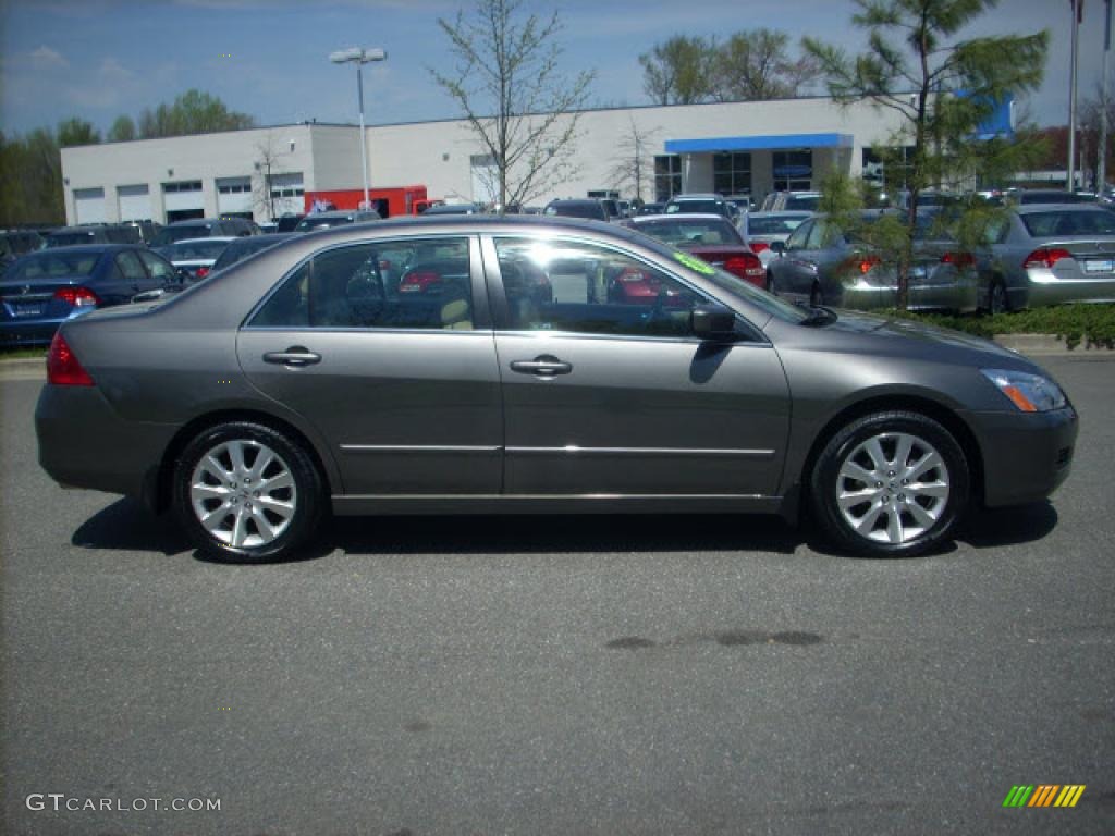 2007 Accord EX-L V6 Sedan - Carbon Bronze Pearl / Ivory photo #2