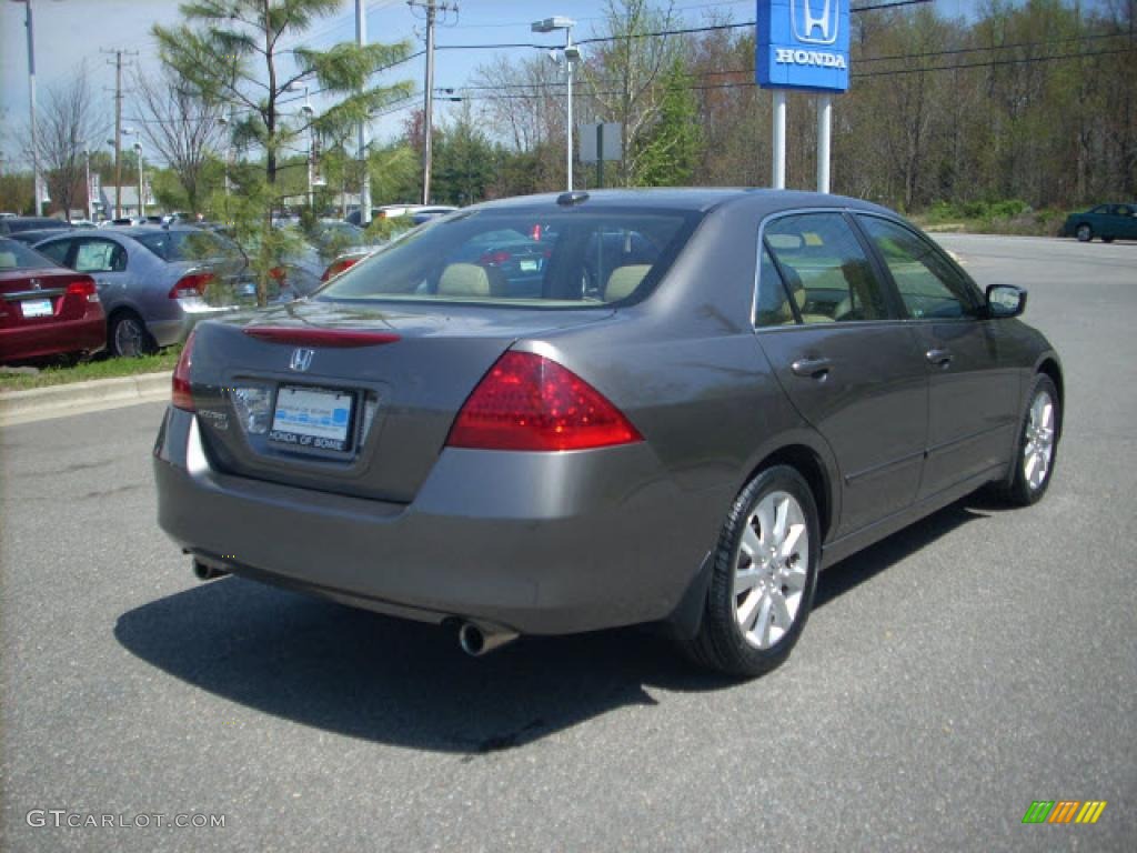 2007 Accord EX-L V6 Sedan - Carbon Bronze Pearl / Ivory photo #3