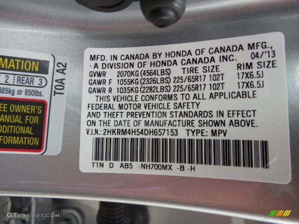 2013 CR-V EX AWD - Alabaster Silver Metallic / Gray photo #9
