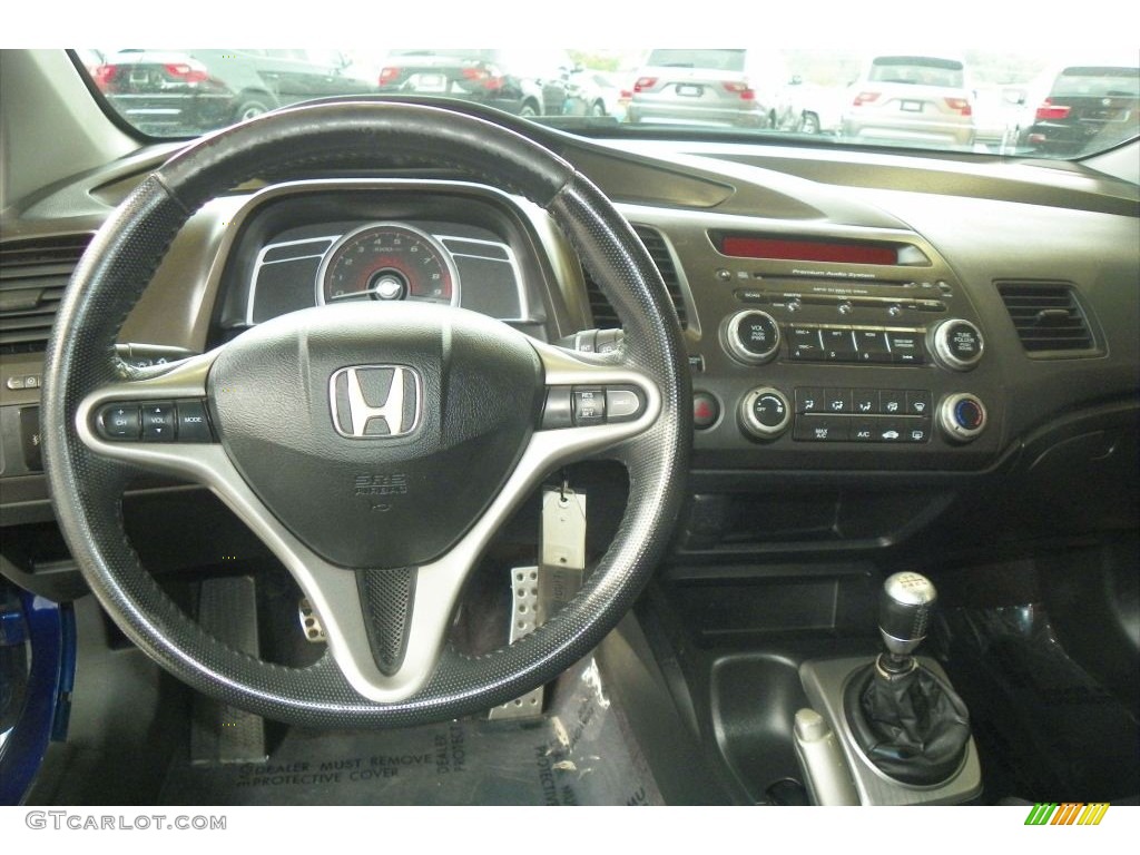 2006 Honda Civic Si Coupe Black Steering Wheel Photo #81015558