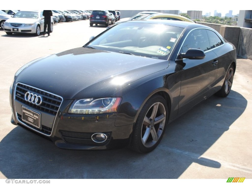 2010 A5 2.0T quattro Coupe - Brilliant Black / Linen Beige photo #3