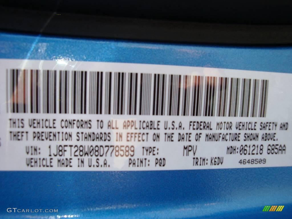 2008 Patriot Sport - Surf Blue Pearl / Dark Slate Gray photo #15