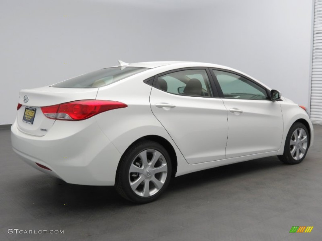 2013 Elantra Limited - Shimmering White / Beige photo #3