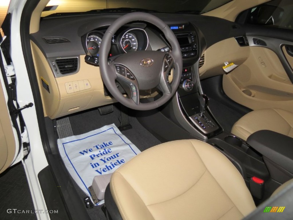 2013 Elantra Limited - Shimmering White / Beige photo #4