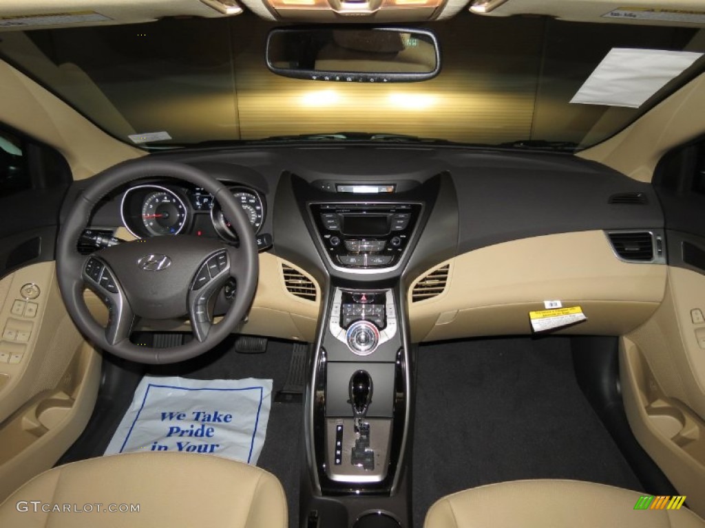 2013 Elantra Limited - Shimmering White / Beige photo #5